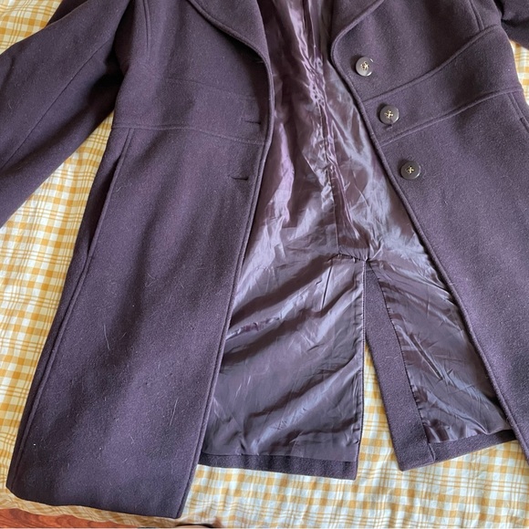 Larry Levine Women’s Sport Purple Wool Long Jacket - Picture 11 of 14
